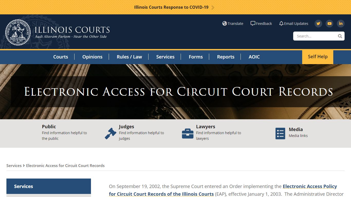 Electronic Access for Circuit Court Records | Illinois Courts